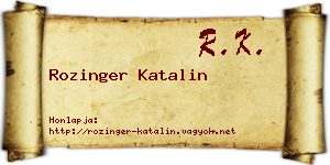 Rozinger Katalin névjegykártya